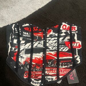Graphic Black and Red Corset Top